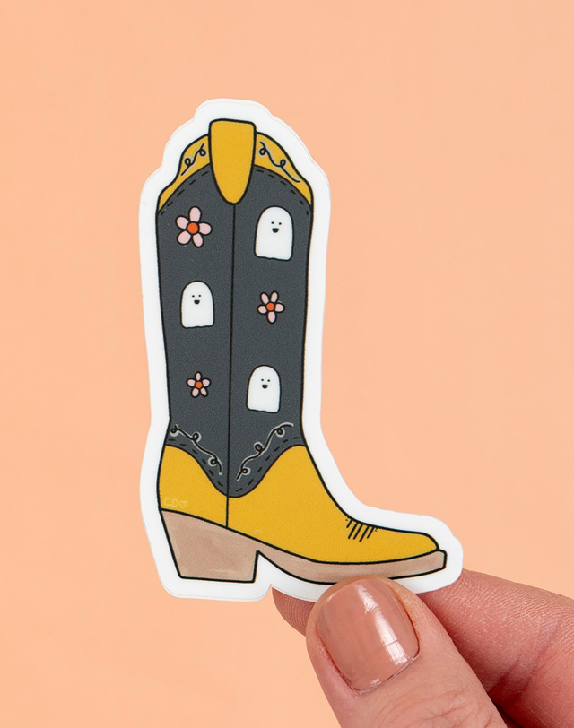 Spooky Cowgirl Boot Decal Sticker, 1 of 3
