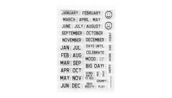 Stamp Set : 4×6 Calendar Months, 1 of 2
