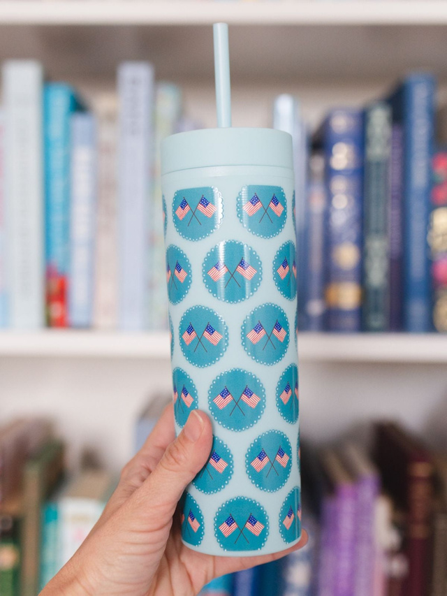 American Flags 16oz Skinny Acrylic Tumbler - Sky Blue, 1 of 3
