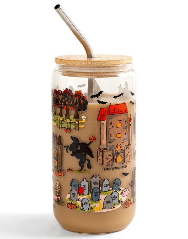 Literary Haunted Hayride Halloween Glass Can, 3 of 6