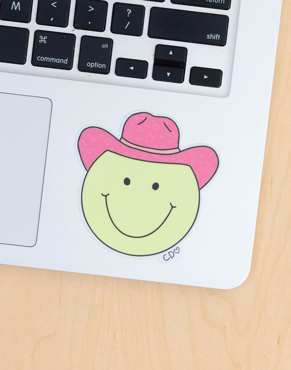 Smiley Cowgirl Decal Sticker, 2 of 2