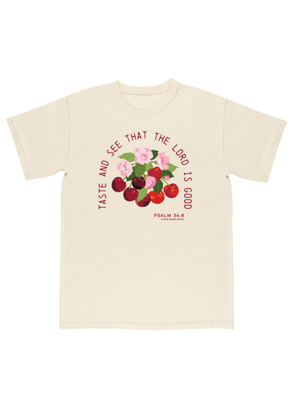 Taste & See That The Lord Is Good Cherry Faith Tee - Ivory, 4 of 5