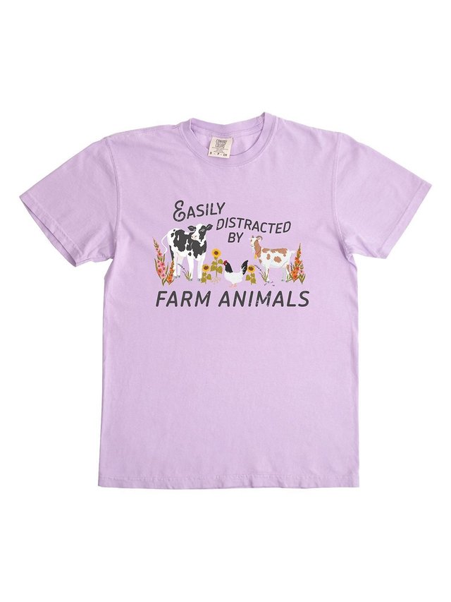 Easily Distracted By Farm Animals Tee - Orchid, 4 of 4