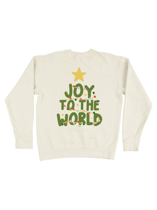 Joy to the World Christmas Sweatshirt - Ivory, 4 of 5