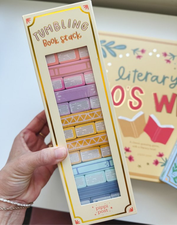 Tumbling Book Stack - Wooden Block Stacking & Balance Game, 1 of 8