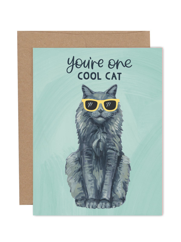You're One Cool Cat Friendship Greeting Card, 1 of 1