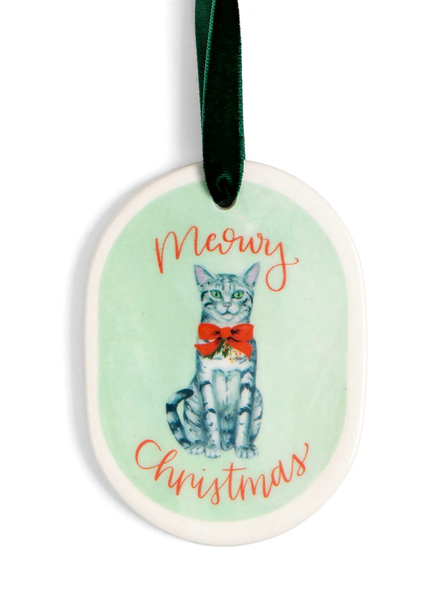 Meowy Christmas Cat Holiday Ornament, 1 of 2