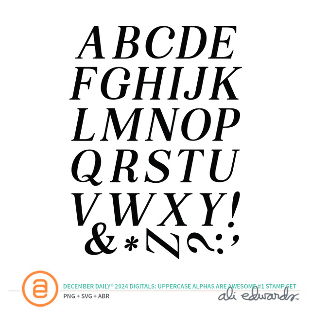 December Daily® 2024 Digital 6×8 Uppercase Alphas Are Awesome 1 Stamp Set, 1 of 1