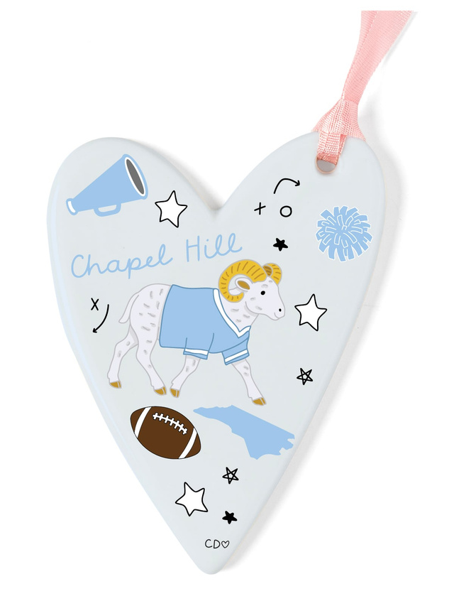 Chapel Hill Football Game Day Ceramic Christmas Ornament, 1 of 2