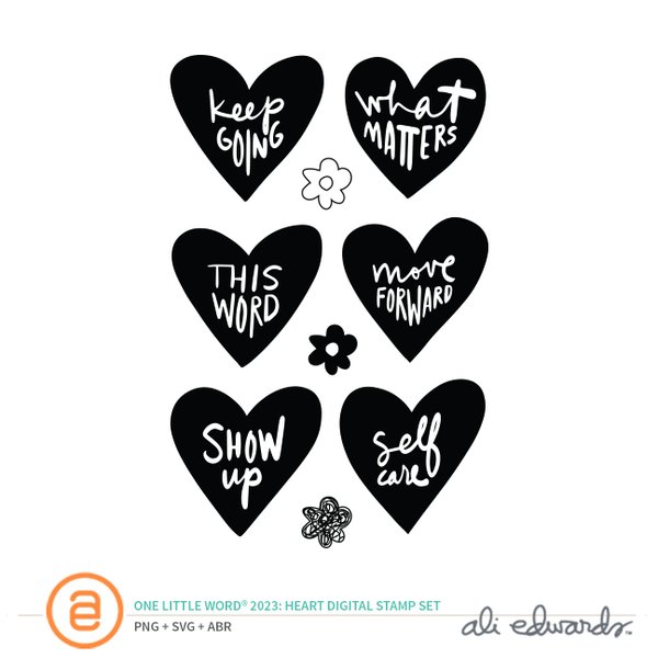 One Little Word® 2023 Heart Digital Stamp Set, 1 of 1