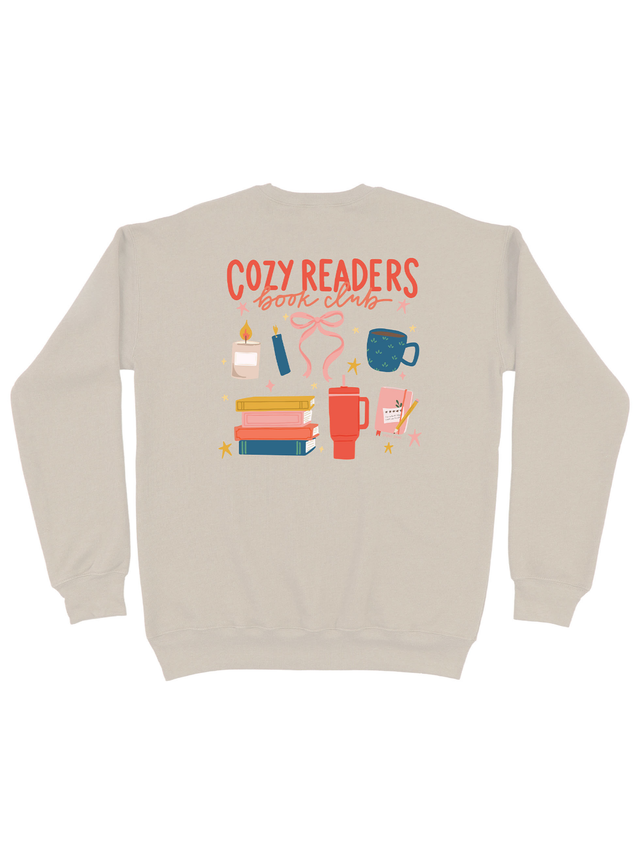 Cozy Readers Book Club Sweatshirt - Heather Dust, 5 of 5