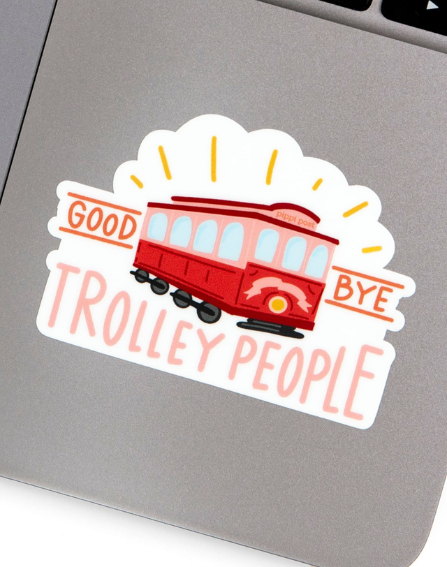 Goodbye Trolley People Decal Sticker, 2 of 2