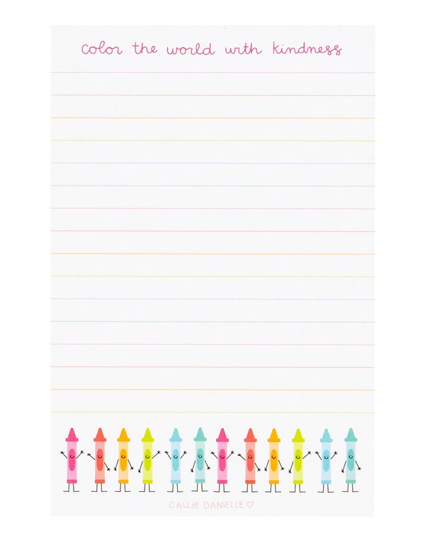 Color the World with Kindness Notepad, 1 of 2