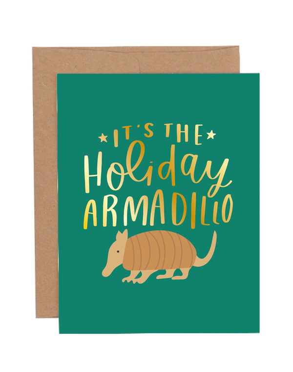 Holiday Armadillo Greeting Card, 1 of 1