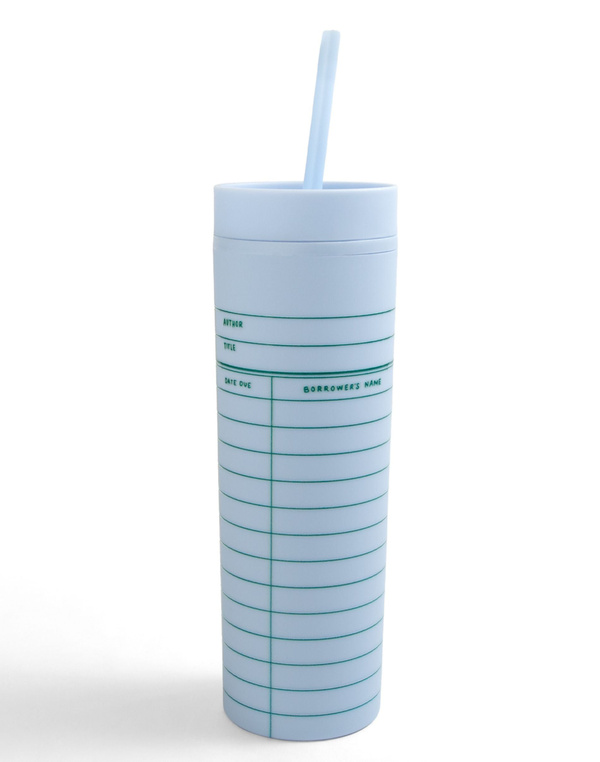Library Card 16oz Skinny Acrylic Tumbler - Sky Blue, 4 of 4