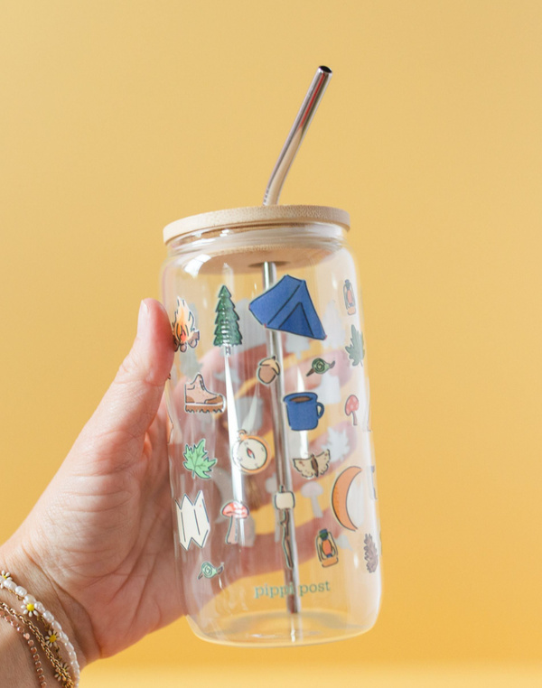 Camping Icons Glass Can, 4 of 5
