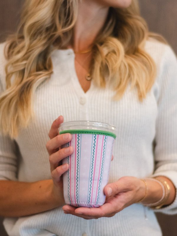 Pink & Green Striped Drink Sleeve, 3 of 5