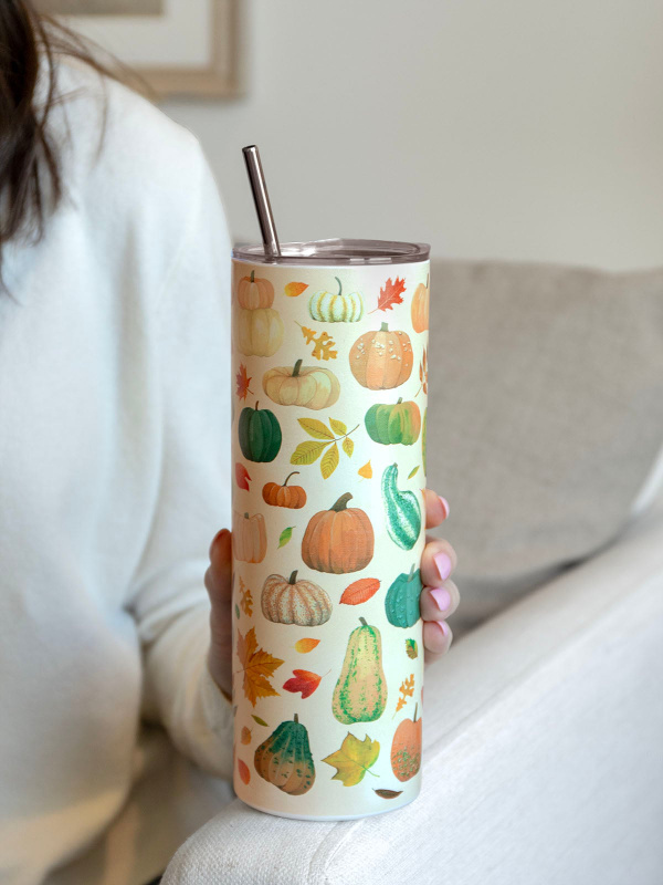 Pumpkins & Gourds Fall 20oz Stainless Steel Skinny Tumbler, 1 of 4