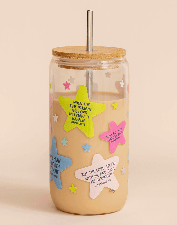 Bible Verse Glass Can, 1 of 2