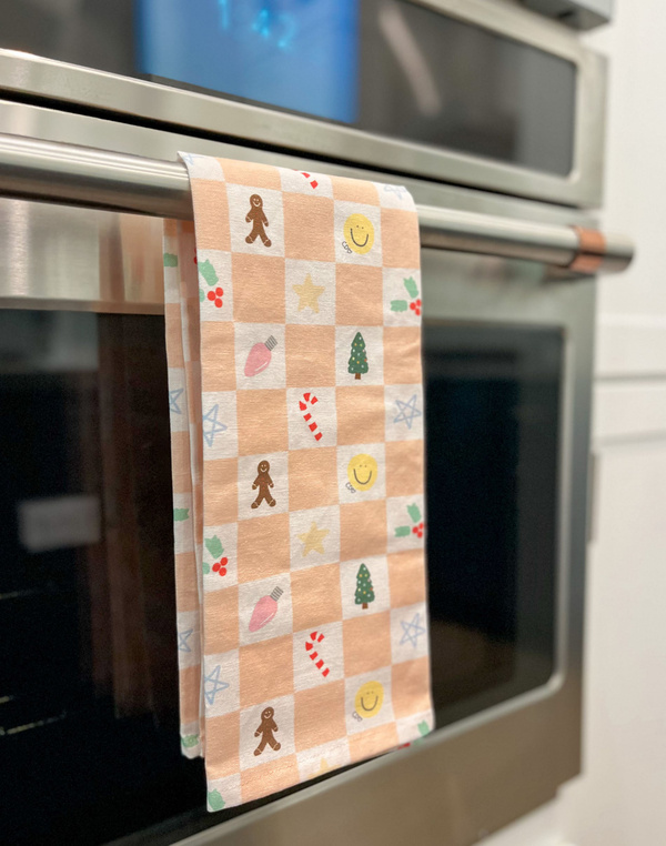 Checkerboard Holiday Tea Towel, 1 of 2