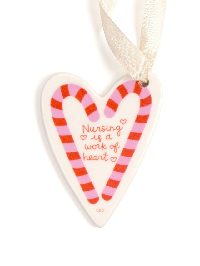 Nursing is a Work of Heart Ceramic Christmas Ornament, 1 of 1