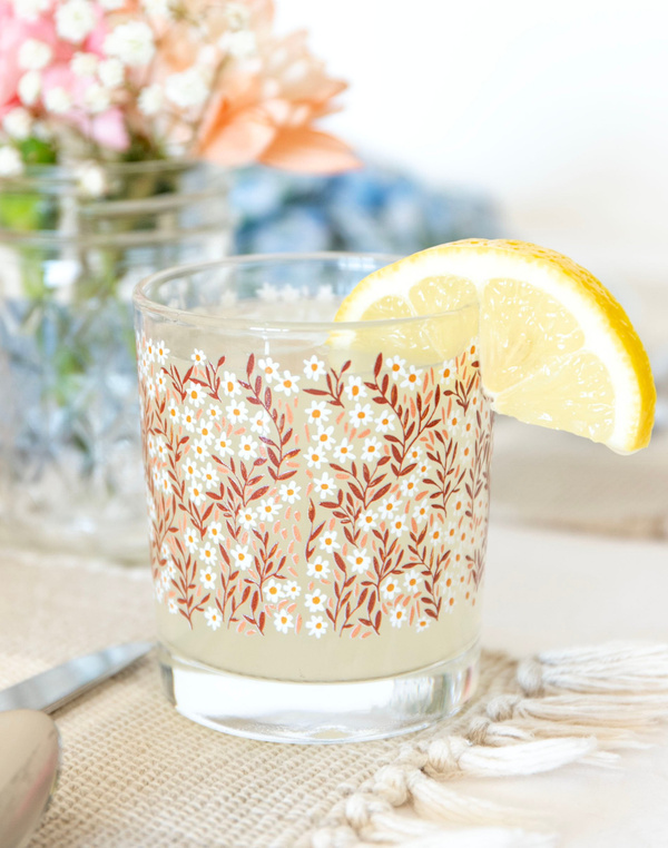 Pink Daisy Short Juice Glass, 1 of 4