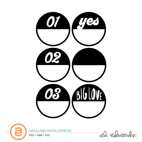 Circle Label Digital Stamp Set, 1 of 1