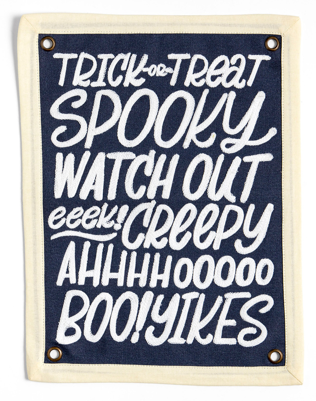 Boo! Halloween Embroidered Canvas Banner, 3 of 5