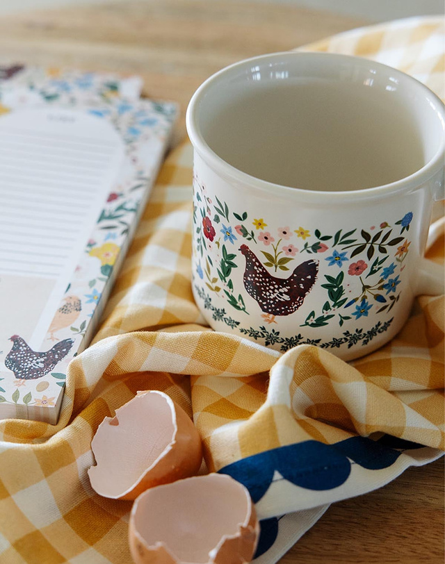 Chickens Folk Floral Mug, 2 of 5