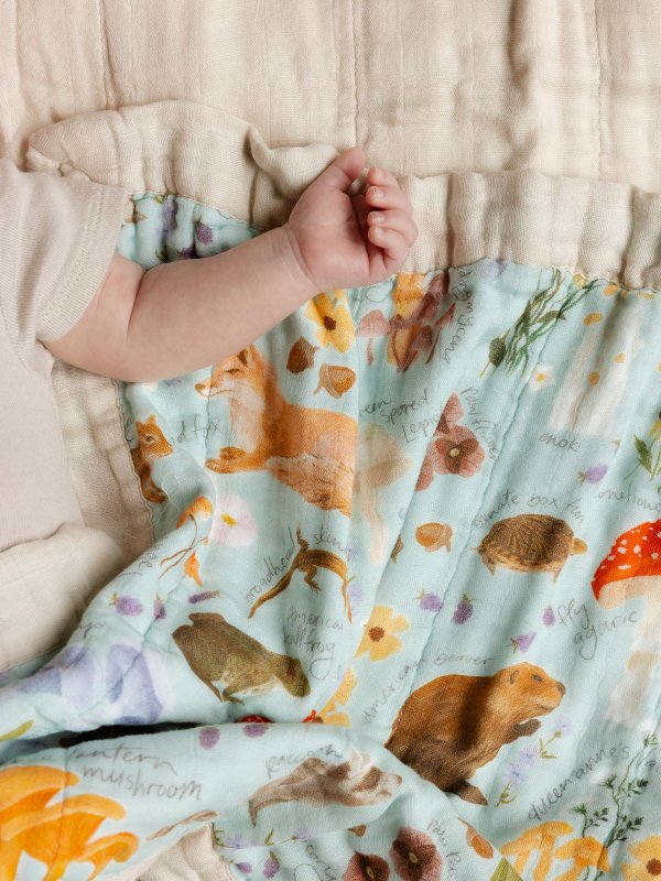 Flora & Fauna Baby Lovey Muslin Blanket, 2 of 6