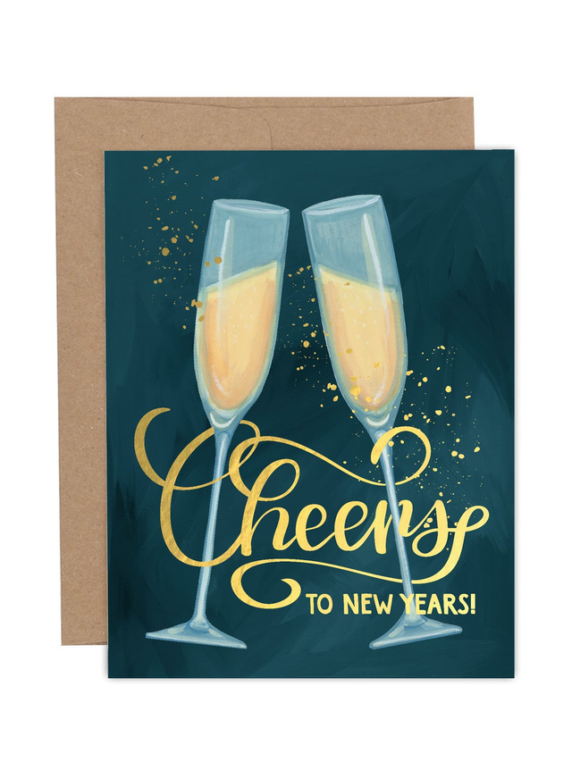 Cheers to New Years Greeting Card, 1 of 1