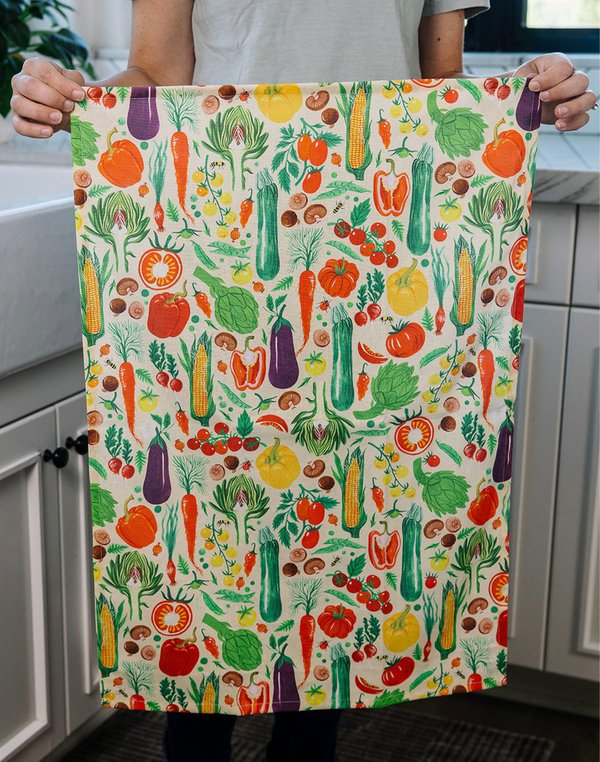 Vegetable Farmers Market Tea Towel, 2 of 8