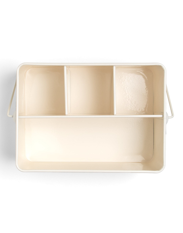 Beige Gingham Tin Utensil Caddy, 3 of 3