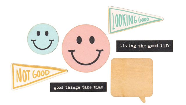 Good Things Painted Wood Veneer Embellishments, 1 of 2