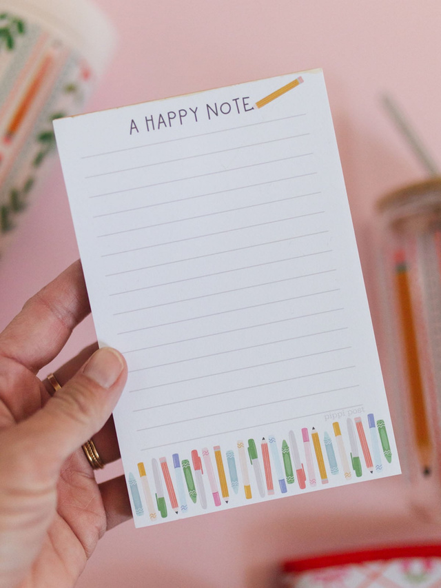 Happy Note Teacher School Supplies 4×6 Lined Notepad, 1 of 3