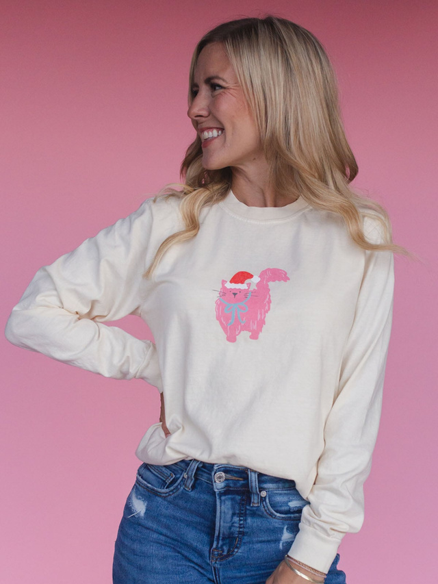 Christmas Cats Long-Sleeve Tee - Ivory, 3 of 6
