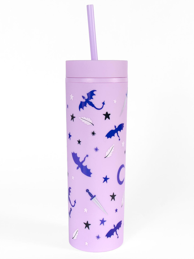 Romantasy Reader 16oz Skinny Acrylic Tumbler - Lilac, 3 of 3