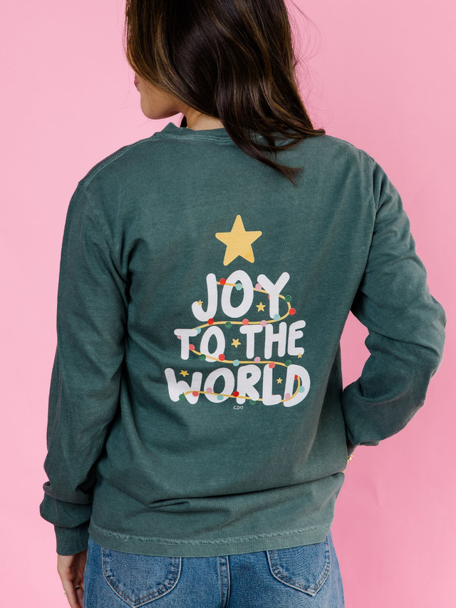 Joy to the World Christmas Long-Sleeve Tee - Hemp, 1 of 5