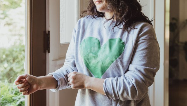 Green Heart Sweatshirt - Athletic Heather, 1 of 4