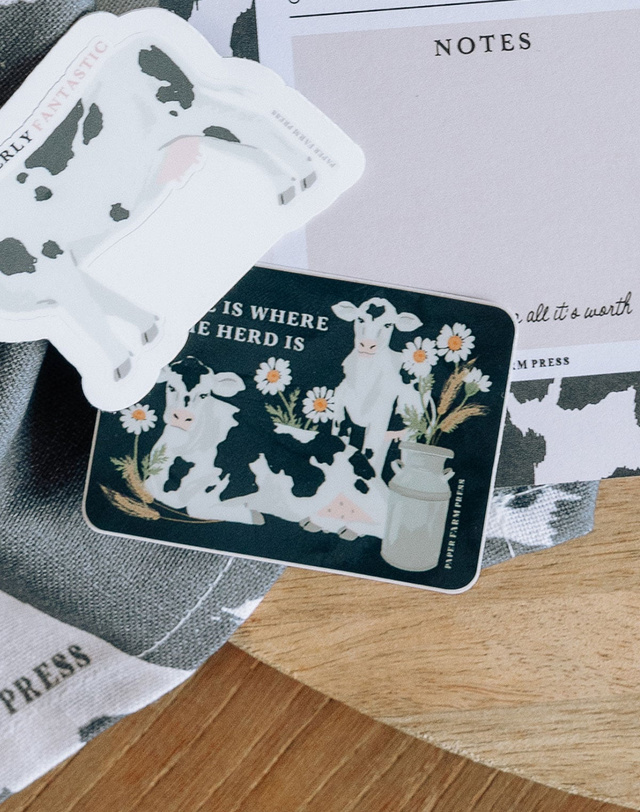Home Is Where The Herd Is Cow Decal Sticker, 1 of 3