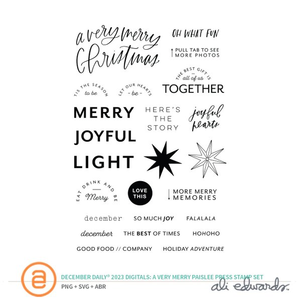 December Daily® 2023 Digital 4×6 A Very Merry Paislee Press Stamp Set, 1 of 1