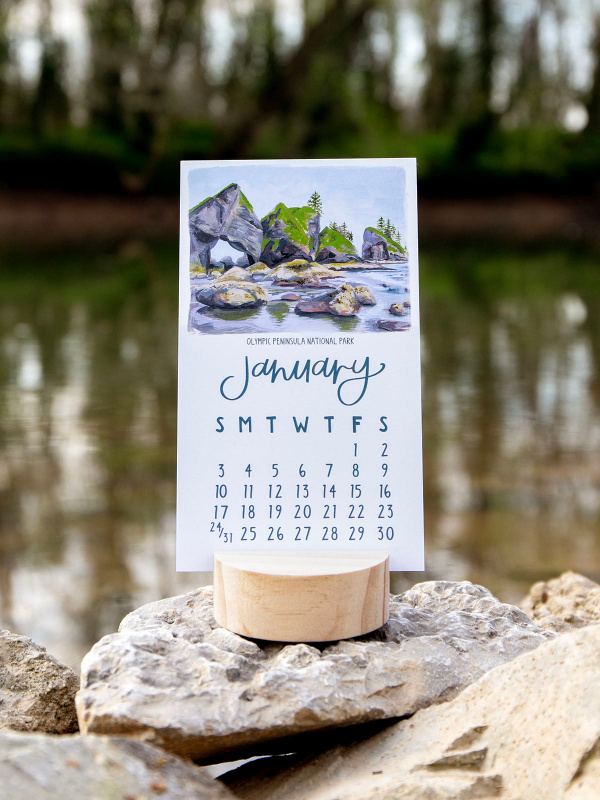 National Parks 2027 Mini Desk Calendar + Wooden Block, 6 of 8