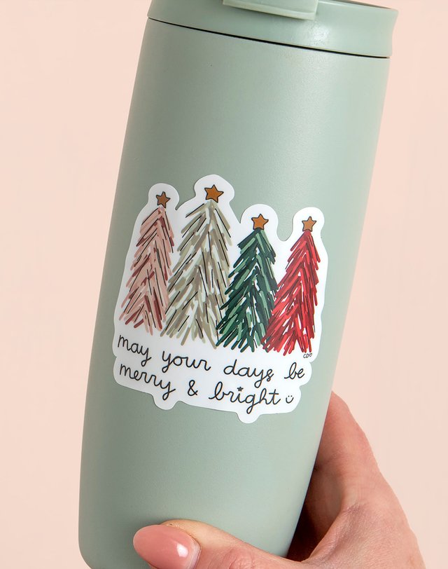 Merry & Bright Trees Decal Sticker, 2 of 3