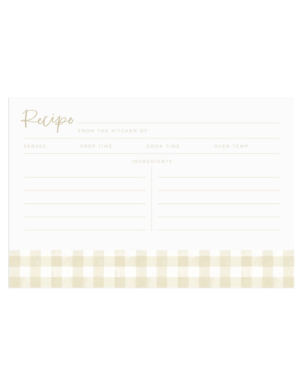 Beige Gingham Tin Recipe Box, 5 of 6