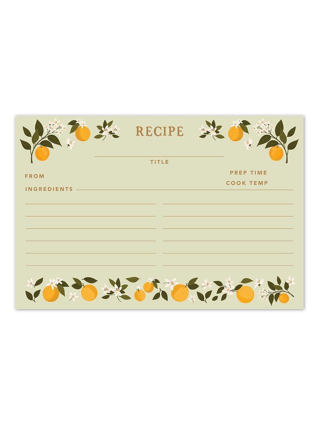 Orange Orchard Recipe Cards - Set of 50, 1 of 2