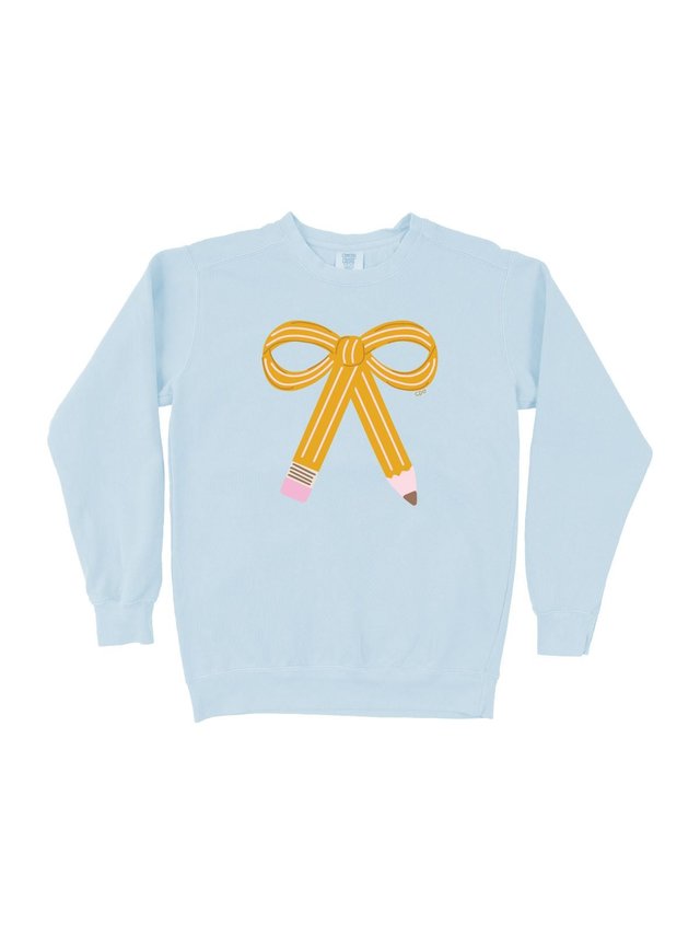 Pencil Bow Sweatshirt - Hydrangea, 4 of 4