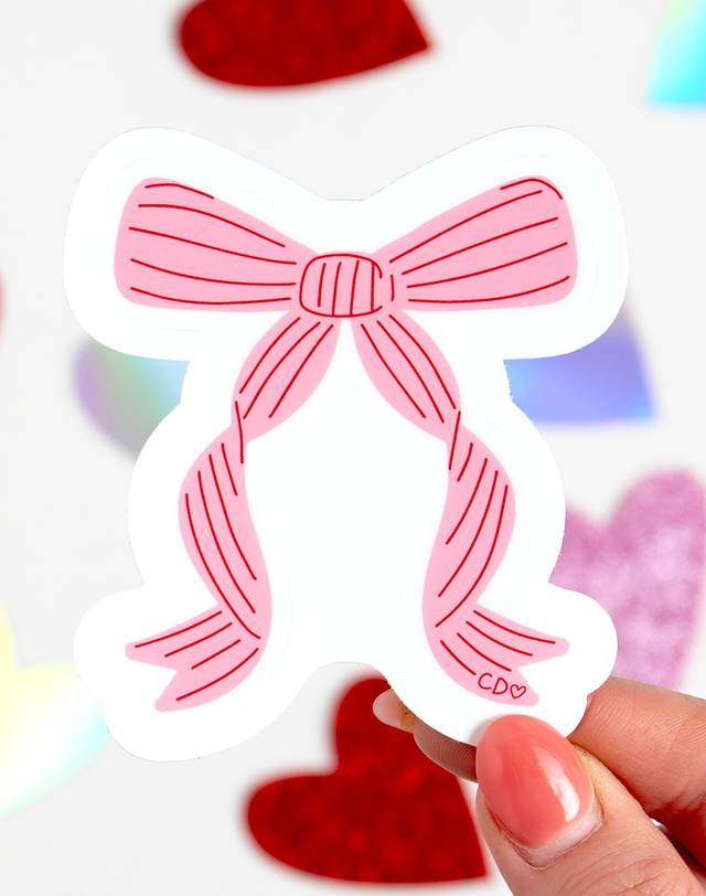 Coquette Frilled Bow Decal Sticker, 4 of 4