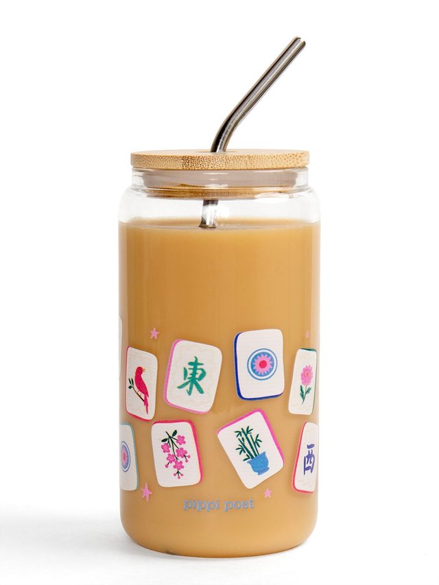 Let's Mahj Mahjong 16oz Glass Can, 2 of 3