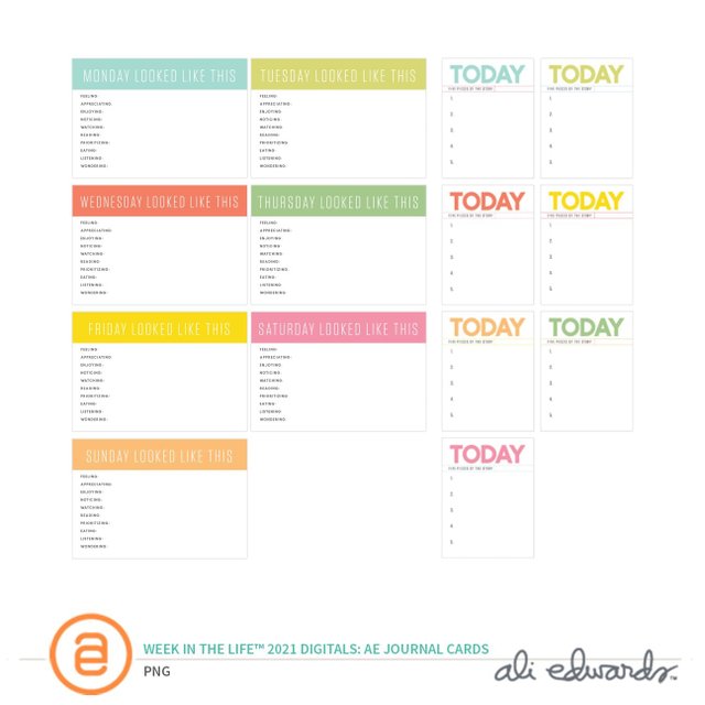 Week In The Life™ 2021 Ali Edwards Digital Journal Card Set, 1 of 1