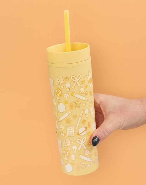 Classroom Icons Acrylic Tumbler - Yellow, 1 of 4